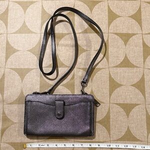 Coach Black Textured Leather Crossbody Bag